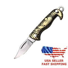 Mini Folding Pocket Knife Hunting Survival Camping Eagle Keychain Stainles Steel