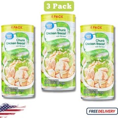 Great Value Chunk Chicken Breast, 12.5 Ounce Can (4 Count) New, 3 Pack