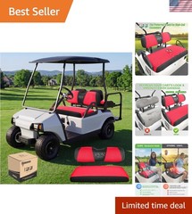 Machine Washable Golf Cart Seat Covers – Cool Mesh for Hot Days in Red & Black