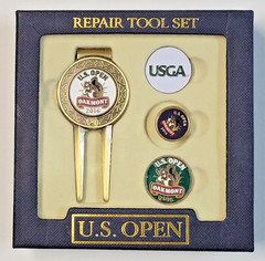 U.S. Open 2016 Oakmont Golf Ball Marker Set And Divot Repair Tool Ahead USGA