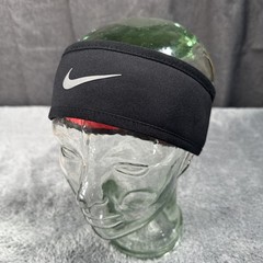 Nike Therma Fit Black Headband One Size Ski Running Jogging Red Fleece Lined