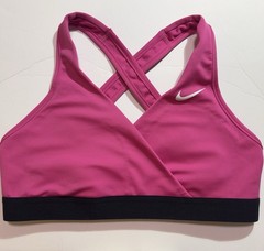 Nike Womens Dri-fit Swoosh Medium Support Lined Sports Maternity Hot Pink