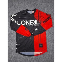 O’Neal Motocross Jersey Mens Medium Black Red Element Series Racing Long Sleeve
