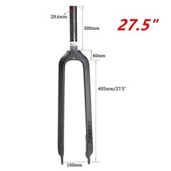 Tossek 1-1/8″ Full Carbon MTB Rigid Fork Disc Brake Straight Tube 26″/27.5″/29″