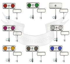 Pair Chrome Rectangle Rear View Bicycle Mirror Reflector Lowrider Beach Cruiser.