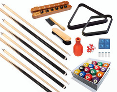 Premium Pool Table 32-Piece Billiard Accessory Kit with Cue Sticks