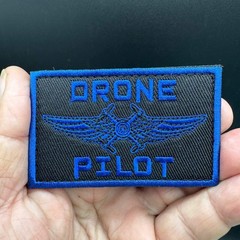 Blue Version DRONE PILOT Embroidered Tactical Hook and Loop Morale Patch Police