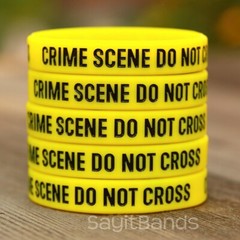Set of CRIME SCENE DO NOT CROSS Wristbands – CSI Fan Silicone Bracelets Lot