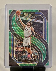 CADE CUNNINGHAM 24-25 SELECT PREMIER LEVEL GREEN WAVE PRIZM /50 Detroit Pistons