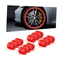 12PCS Car Tire Valve Stem Caps, Luminous Corrosion Resistant Auto Wheel Air Red