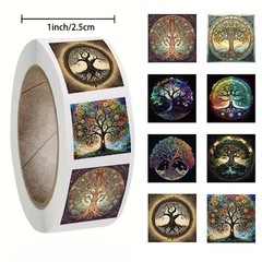 40Pcs Random Aesthetic Tree of Life Adhesive Label Stickers