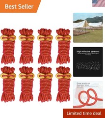 Multi-Color Heavy-Duty Tent Guy Lines – 8 Pack, 13ft Each for Reliability