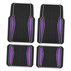 Car Floor Mats Aluminum-Molded with Full-Circle Iridescent Inlay Strip Purple