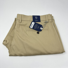 Footjoy Mens Golf Trousers 38×30 Tan 1857 Sueded Cotton Twill 29009 NWT