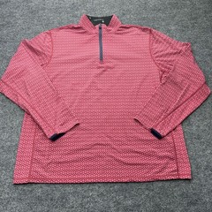 Greyson Mens XXL Red Pink Geometric Chevron 1/4 Zip Golf Pullover Long Sleeve