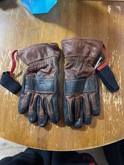 Hestra Falt Guide Glove Black Brown Leather Ski/Board Gloves Size 11 W/Extras