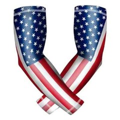 Ice Silk American Flag Pattern Cooling Arm Sleeves for Outdoor Cycling & Sports