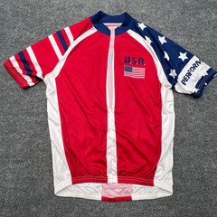 PERFORMANCE BIKE Cycling Jersey Shirt Mens M USA Team American Flag Patriotic