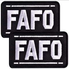 FAFO Embroidered Tactical Morale Patch Hook And Loop Black White 3×2 Inch (2)