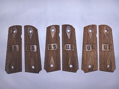 NEW Springfield Walnut 1911 US Double Diamond Checkered Wood Full Size Grips
