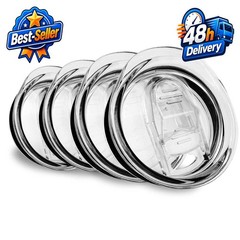 30oz Skinny Tumbler Replacement Lids – 4 Pack, BPA Free, Spill Proof