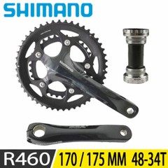 SHIMANO FC R460 Crankset 2×10 Speed with BB-RS500 170 175mm 48/34T MTB Bicycle