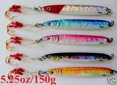 5 pcs knife jigs 5oz/150g vertical speed saltwater fishing lures -5 colors