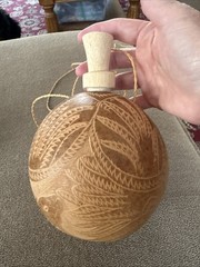 Hand Carved Coconut Water Bottle Canteen Made In Costa Rica (BL)