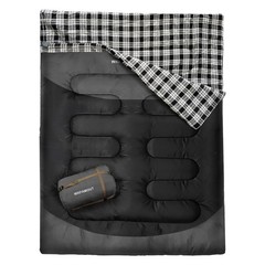 Cotton Flannel Double Sleeping Bag for Adults Machine Washable 2 Person Campi…