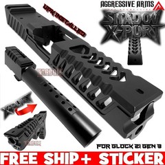 AGGRESSIVE ARMS SHADOW X-PORT COMPLETE BLACK PORTED SLIDE BARREL GLOCK 21 GEN 3