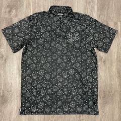 Tattoo Golf Polo Shirt Mens Large Black Hustler Collection Skull Rhoback Millar