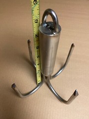7 Inch Diameter Solid Stainless Welded Pier or Bridge Gaff With Eye For a Rope