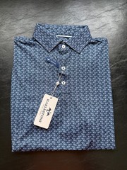 NWT MEN’S HARLESTONS PYRAMID POLO, COLOR: BEAUFAIN BLUE, SIZE: MEDIUM