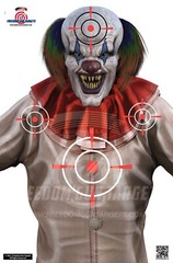 25x 3D Paper Shooting Targets Gun Range Rifle Pistol Firearm Scary Clown 12×18