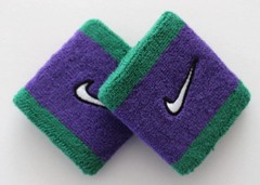 Nike Swoosh Wristbands Adult Dri-Fit Clover/Fierce Purple