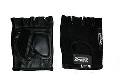 WEIGHTLIFTING, FITNESS TRAINING GLOVES, REAL LEATHER BLACK COLOR THREAD(R) BRAND