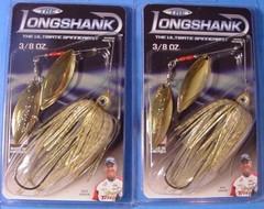 Lot of 2 ~ «LONGSHANK» 3/8 oz Spinnerbait Gold Shiner DWGG-025 Guy Eaker Edition