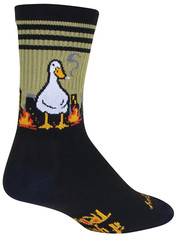 Socks – SockGuy – Bonkers Duck Black S/M 6″ Crew Cycling/Running NEW