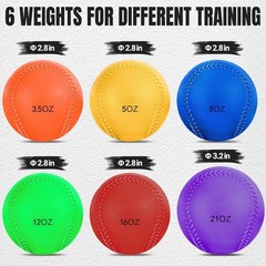 6PCS Baseball Weighted Training Ball Set Hitting/Pitching Baseball Heavy Duty