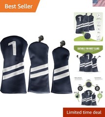 Elegant Faux Leather Golf Club Covers – 3-Piece Set, Fits All Major Brands
