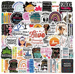 60 Pcs Aesthetic Vinyl Waterproof Massage Stickers for Water Bottle, Laptop, Pho