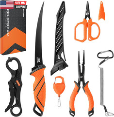 Steelstream 6Pc Fishing Tool Kit – Corrosion Resistant Fishing Pliers with Lanya