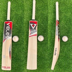 VELES STRONGER, NEW CUSTOM MADE ENGLISH WILLOW CRICKET BAT FREE LEATHER BALL