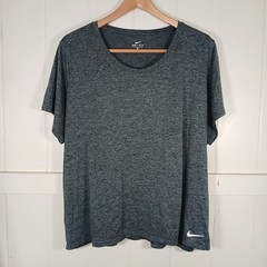Nike Dri-FIT Training Top Women 3X Gray Heathered Short Sleeve 922964-010