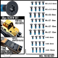 Red Dot Mount Screw Set – TSA® M3 & 4 4-40 – Fits RMR RMSc RMS DPP RomeoZero