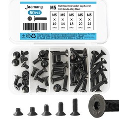 M5 x 10mm 14mm 18mm 20mm 25mm Flat Head Hex Socket Cap Screws Countersunk Bol…