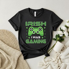 Irish I Was Gaming T‑Shirt – St. Patrick’s Day Gamer T-shirt, Funny Irish