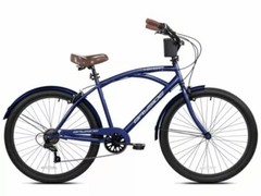 26″ Kent Bayside Men’s Cruiser Bike w/ Cup Holder, 7 Speed, Blue