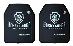 Level III+ AR600 Steel Body Armor Plates Pair 8 x 10 Curved Bulletproof Set (2)