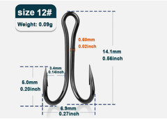 50~100Pcs Fishing Double Hooks Black Classic Frog Hooks High Carbon Steel Hooks